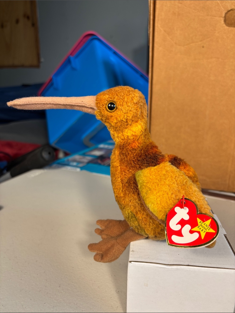 NWT-Vintage Ty Beanie Baby Beak the Kiwi Bird 1998 MWMT